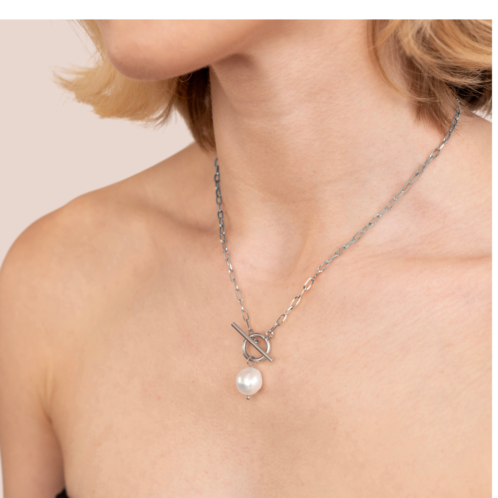 Eva – Collar de perlas de agua dulce en plata