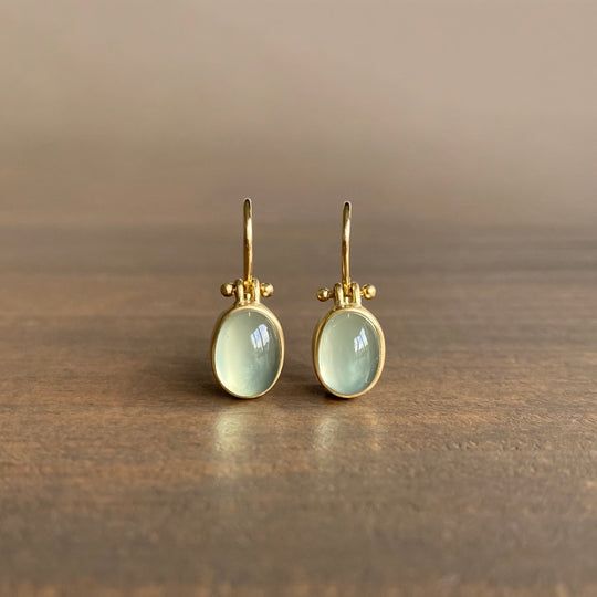 Brillo – Pendientes con Piedra Lunar Verde