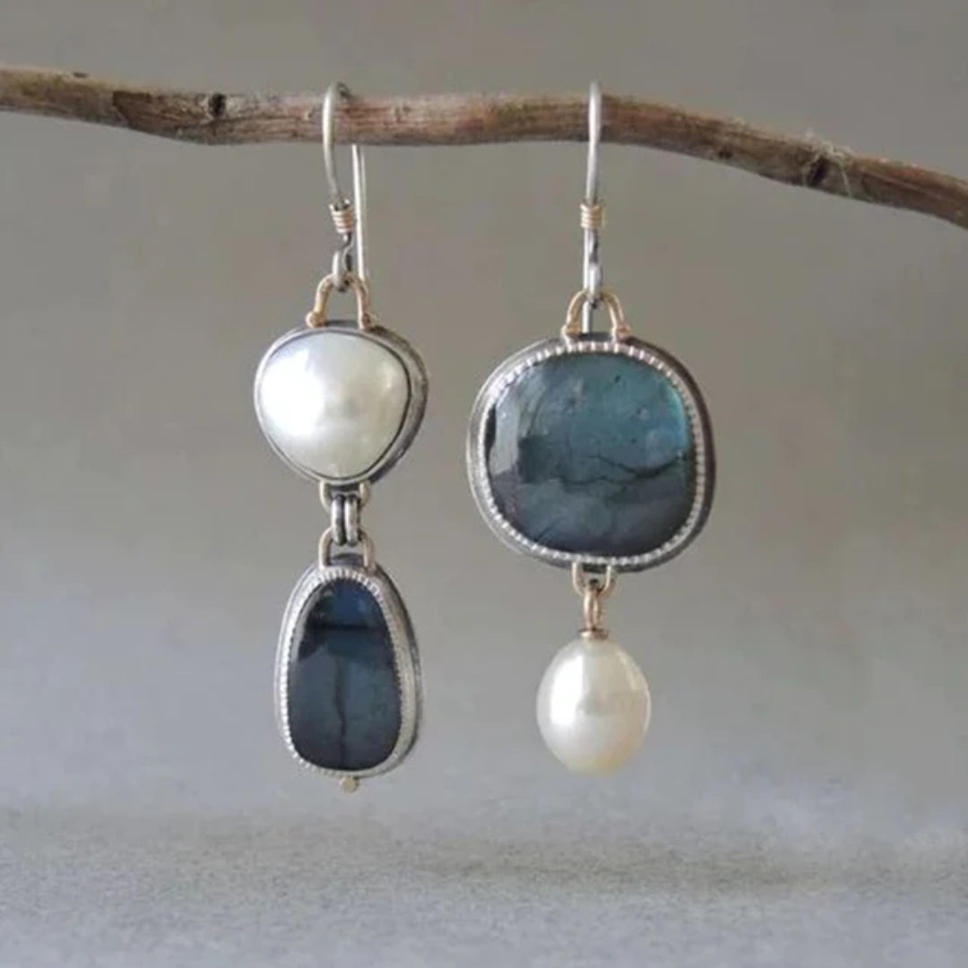 Encanto – Pendientes Vintage con Piedra Azul
