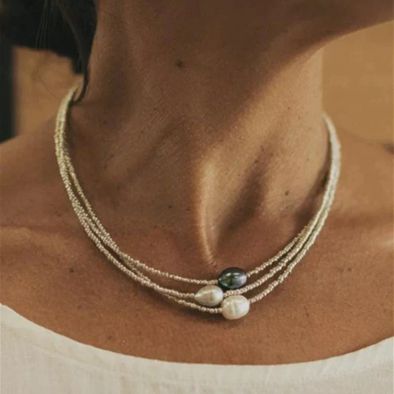 Diseño clásico – Collar vintage de perlas naturales