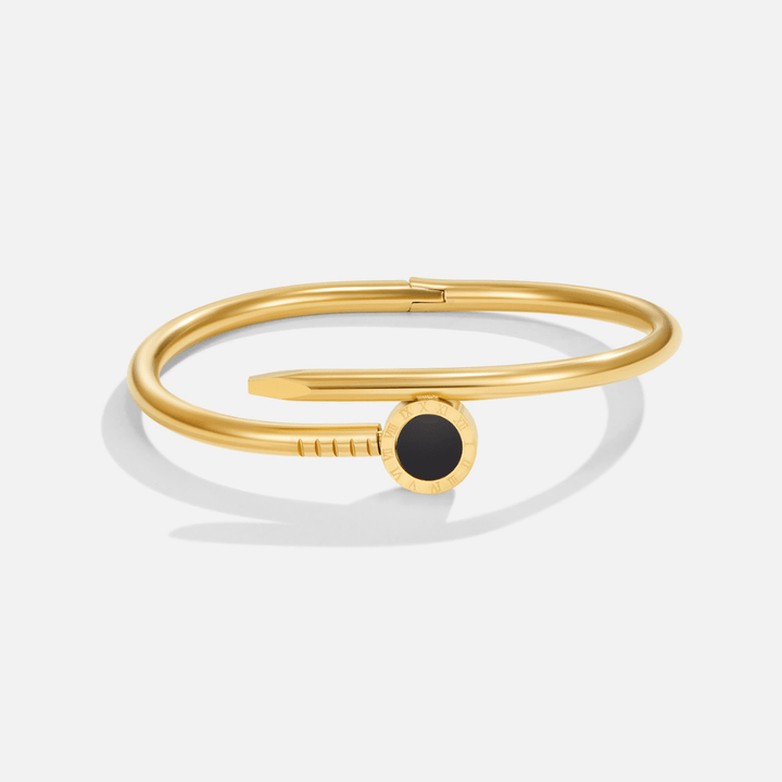 Amanda – Brazalete dorado tipo clavo