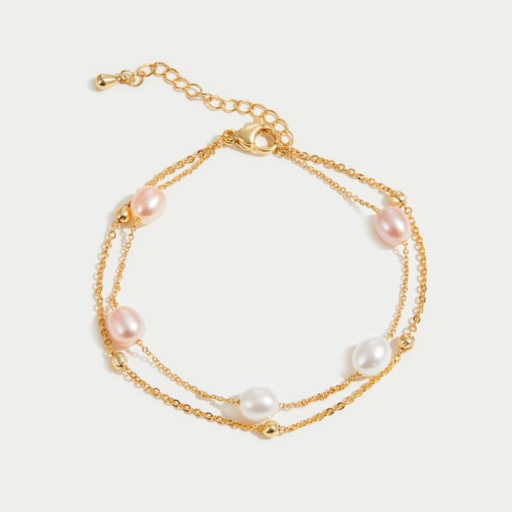 Isabella – Pulsera doble con perlas naturales de agua dulce