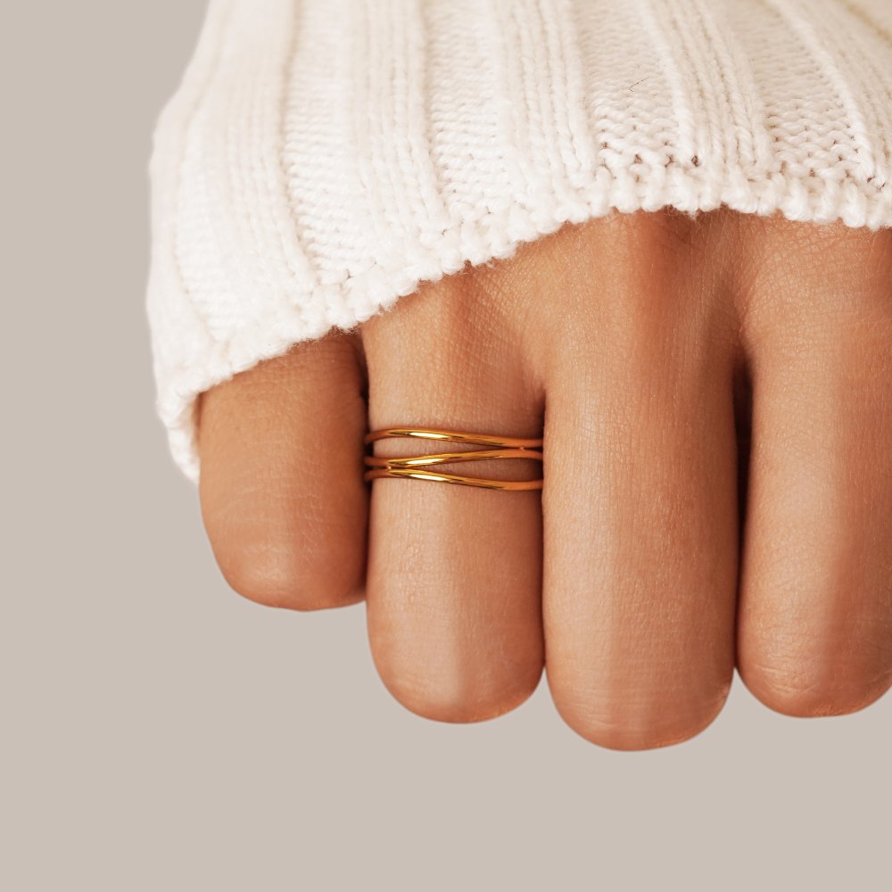 Infinity Loop – Anillo dorado con símbolo de infinito