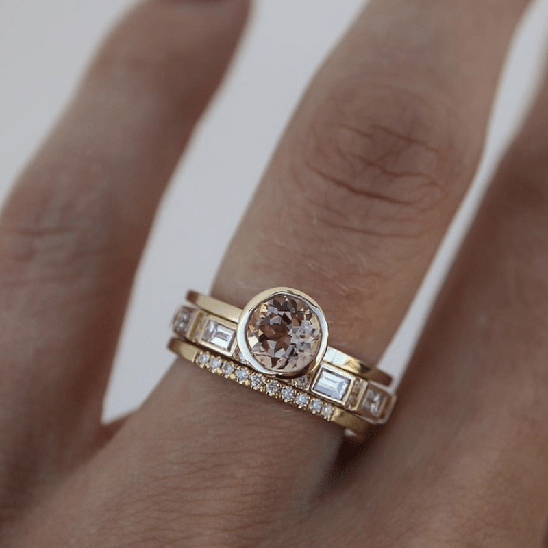 Hope – Set de Anillos Dorados con Cristales Incrustados