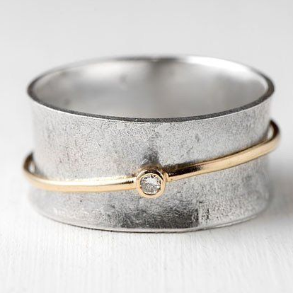 Brillo – Anillo Vintage de Oro con Circonita