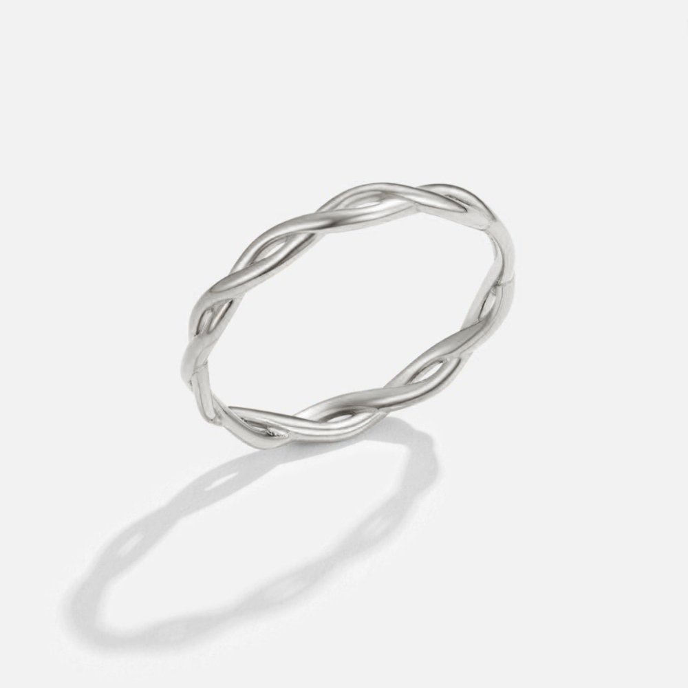 Infinity – Anillo giratorio en plata con baño de oro de 18K