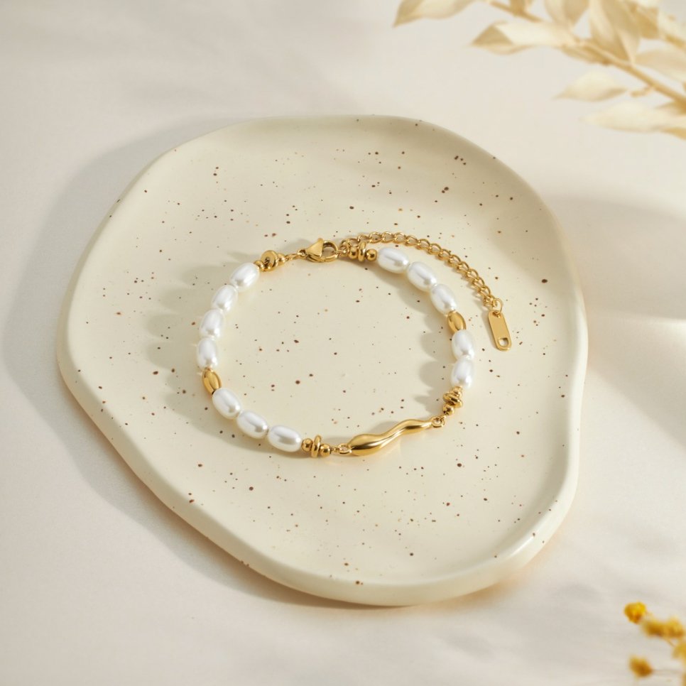 Pulsera con Perlas de Agua Dulce