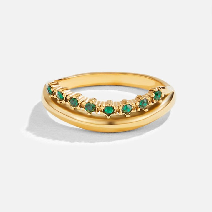 Mary – Anillo en capas con esmeralda verde