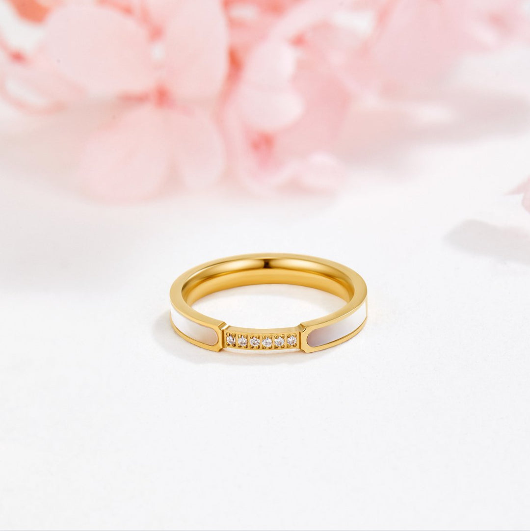 Unity – Anillo con perla y cristal brillante