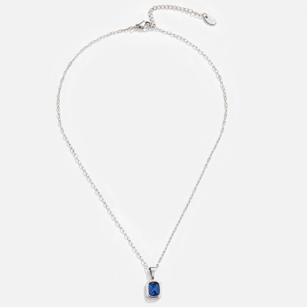Collar océano – Colgante azul en cadena de plata