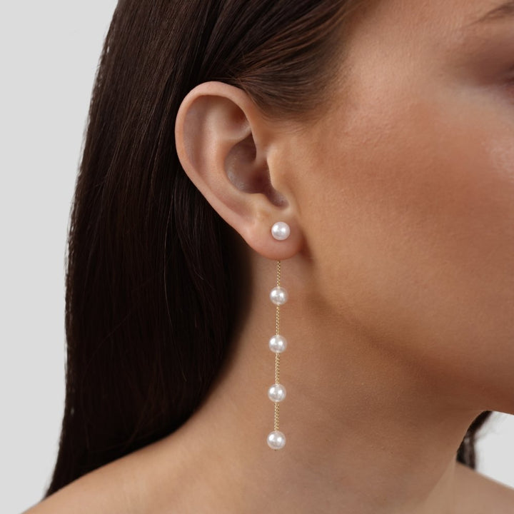 Isla – Pendientes colgantes con perla