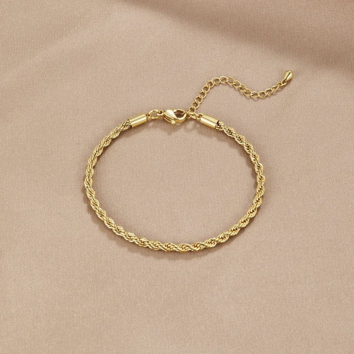 Pulsera de Oro Trenzado Chic