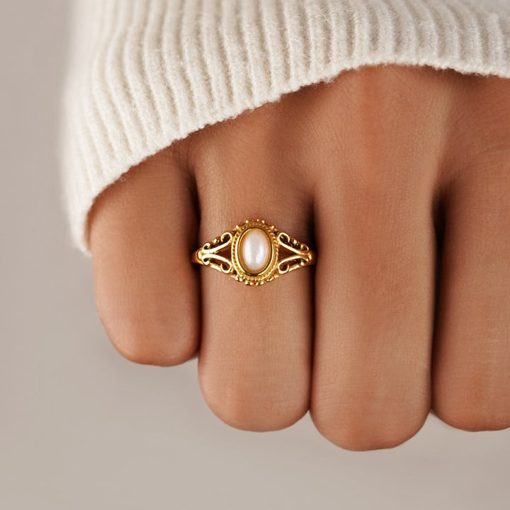 Royal – Anillo vintage con perlas naturales