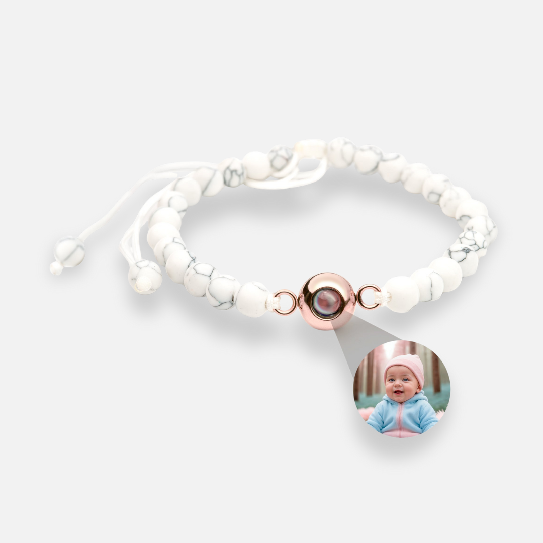 Pulsera con foto personalizada - Collar de perlas