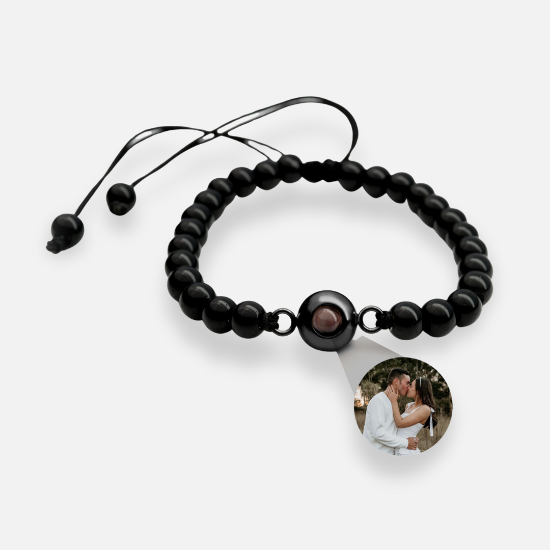 Pulsera con foto personalizada - Collar de perlas