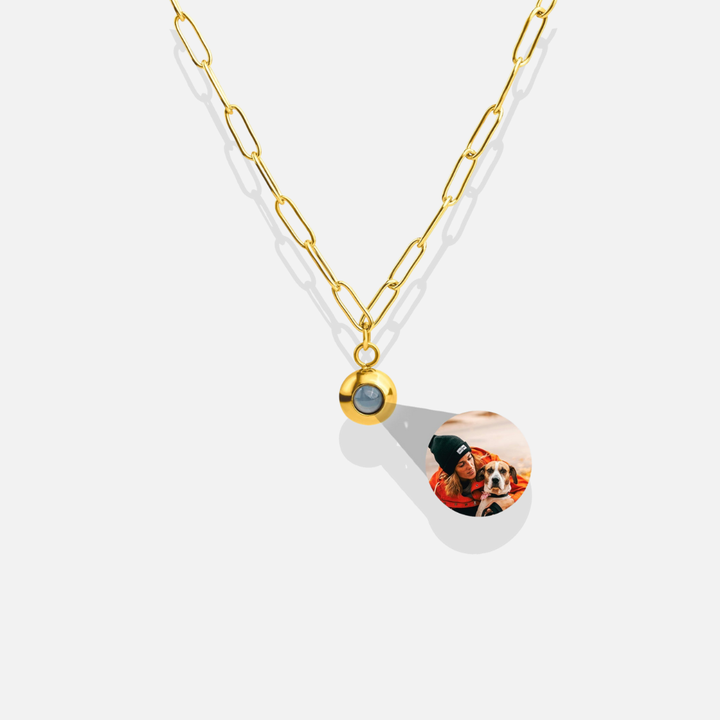 Collar con foto personalizada - Cadena de clip de papel