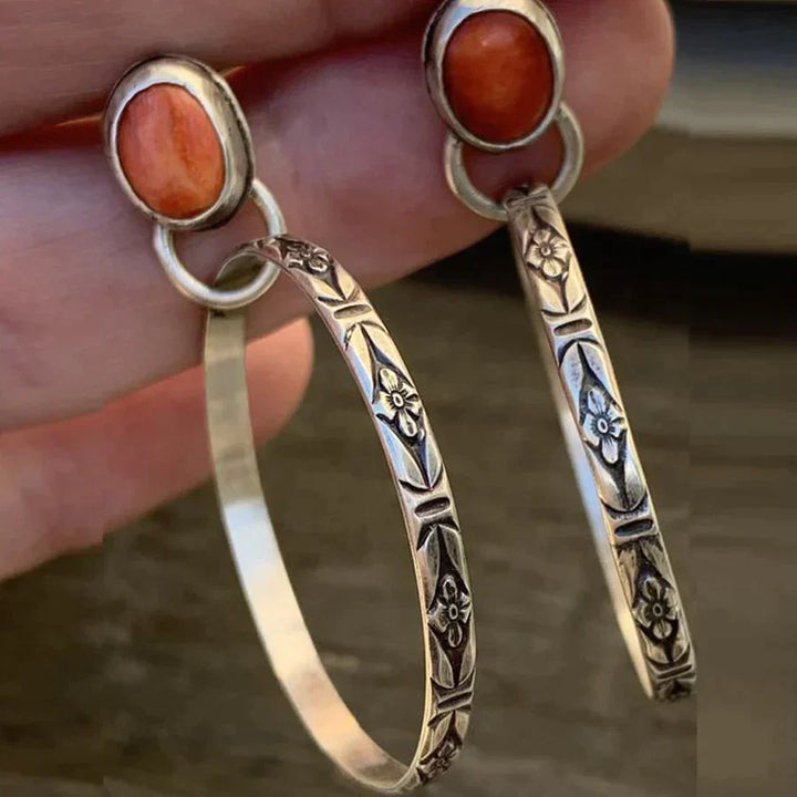 Diseño boho – Pendientes vintage con ónix