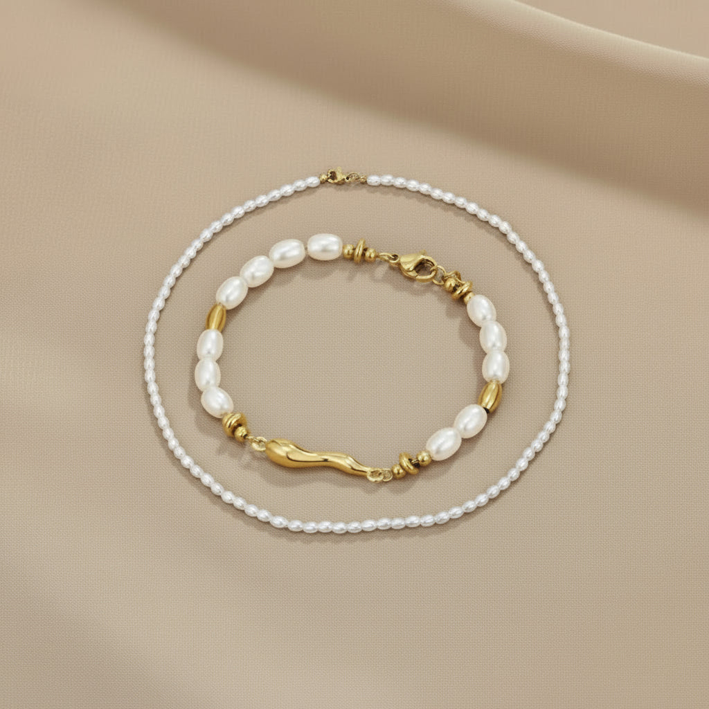 Conjunto con Perlas de Agua Dulce