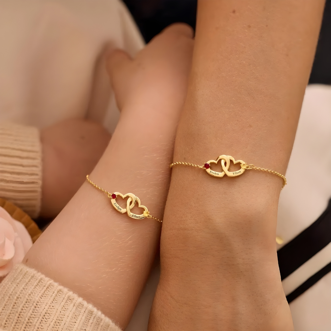 Pulsera Corazones Entrelazados