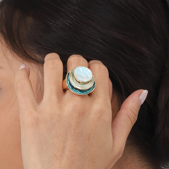 Nara – Anillo Boho con Triple Capa de Esmalte