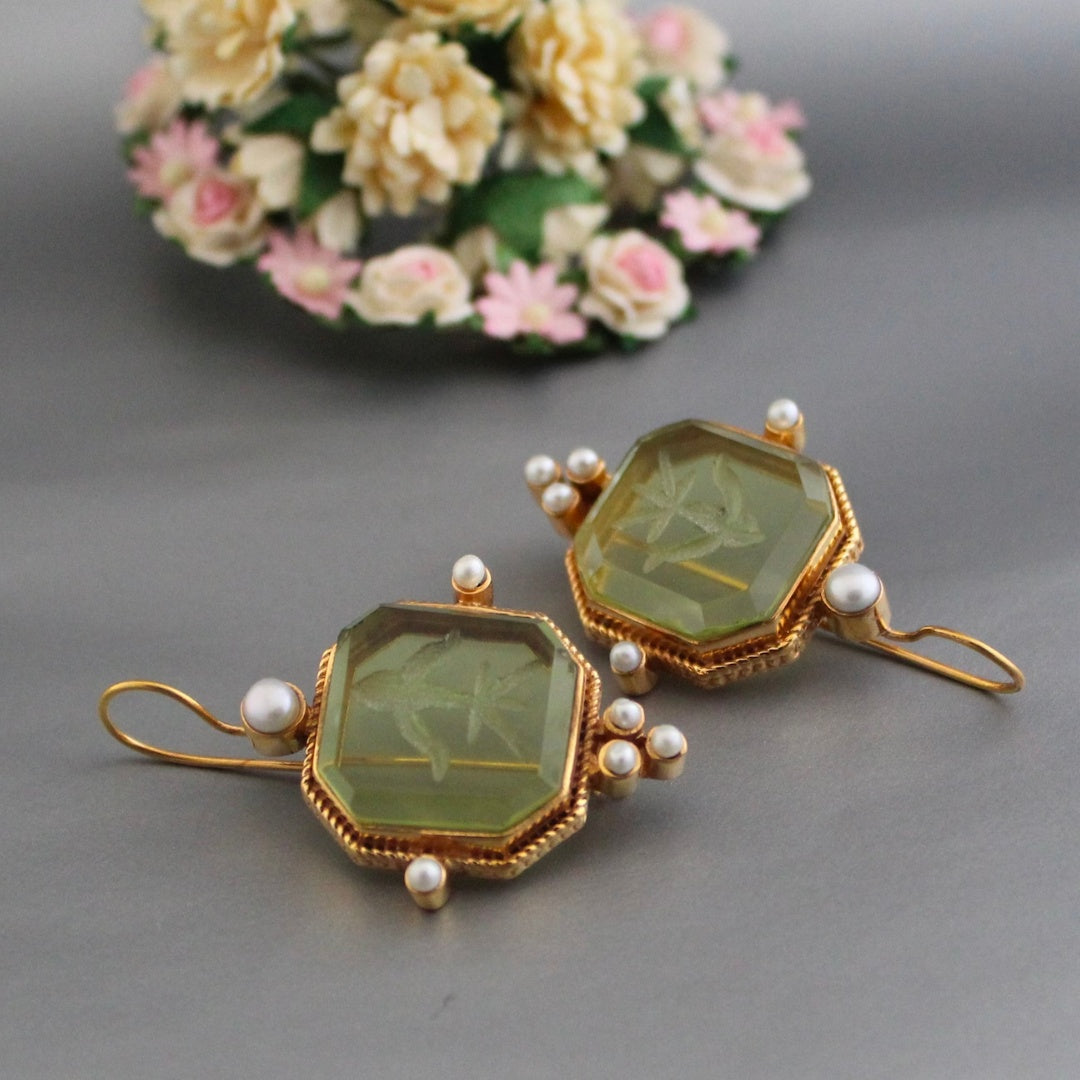 Encanto – Pendientes con Perla Verde