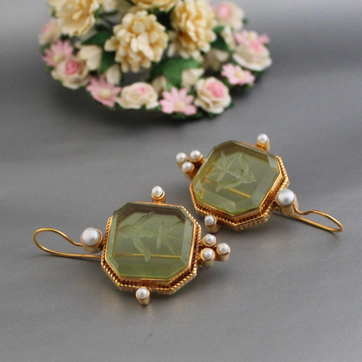 Encanto – Pendientes con Perla Verde