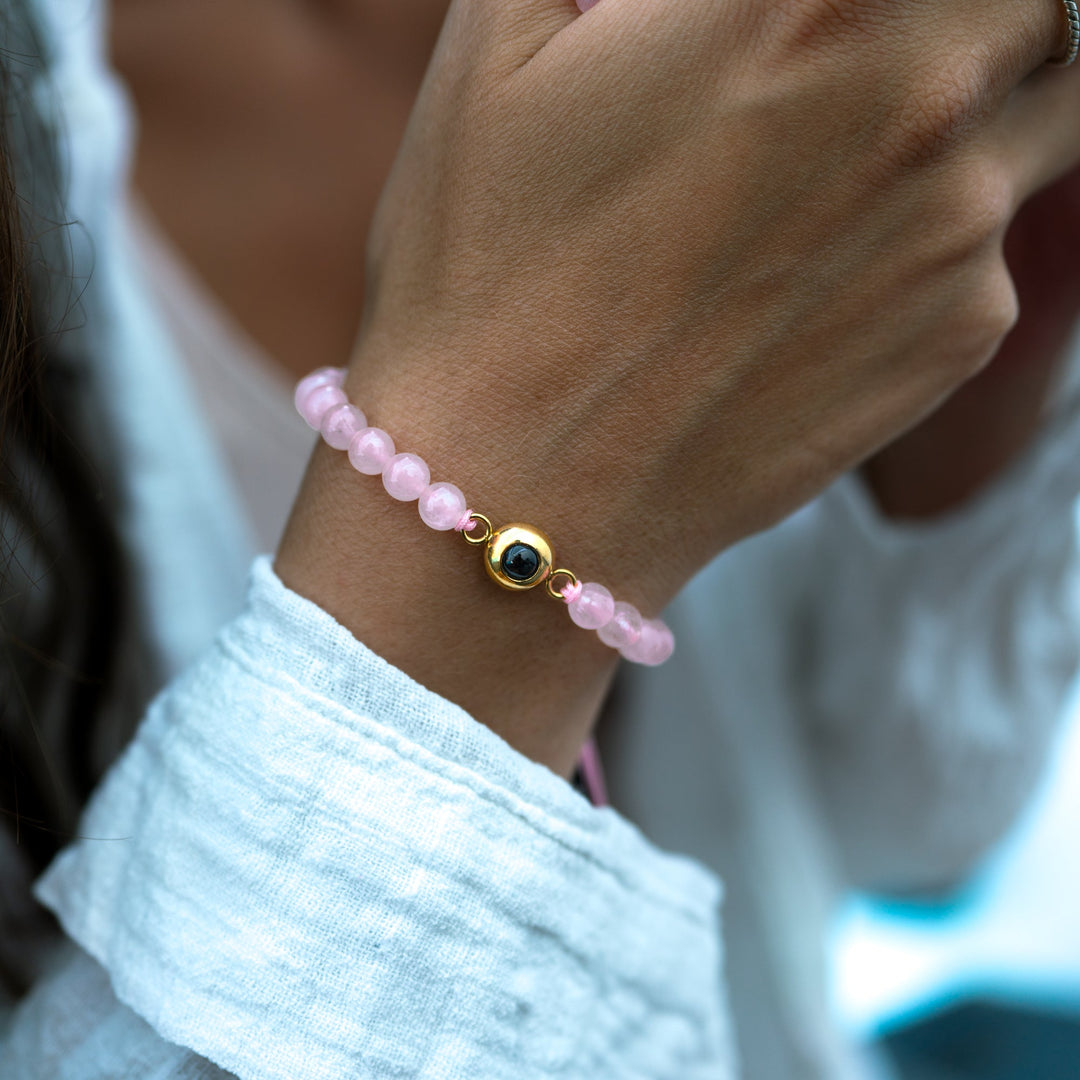 Pulsera con foto personalizada - Collar de perlas