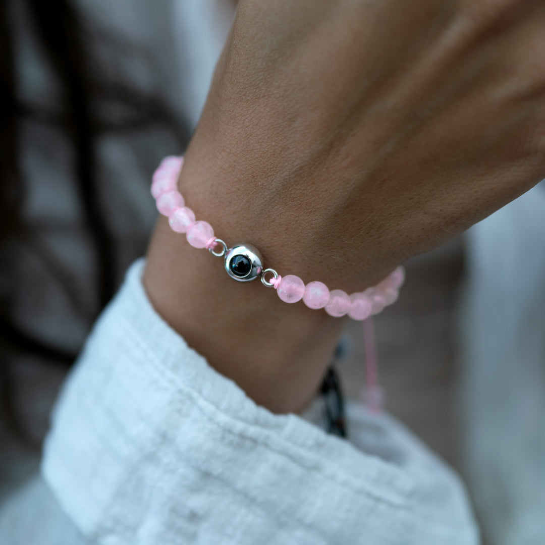 Pulsera con foto personalizada - Collar de perlas