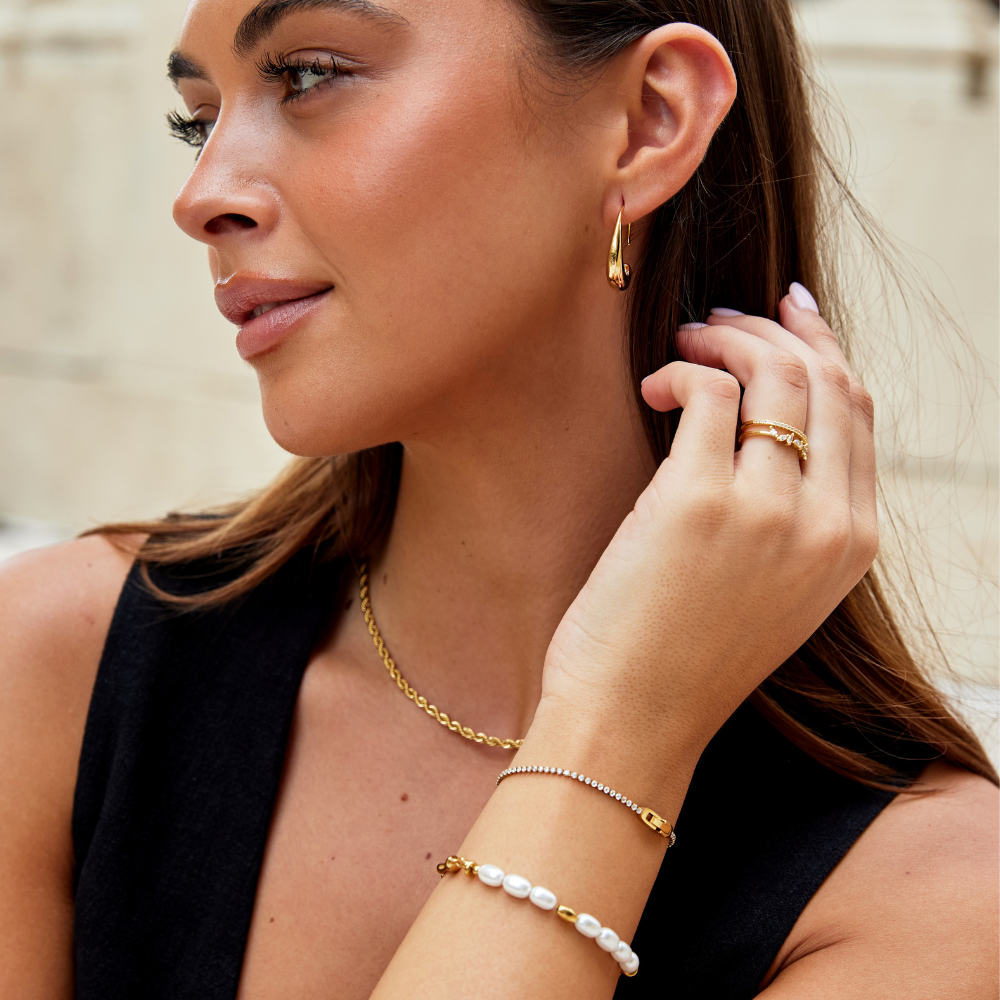Pulsera de Oro con Cristales