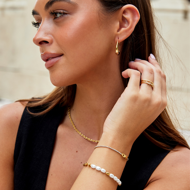 Pulsera de Oro con Cristales