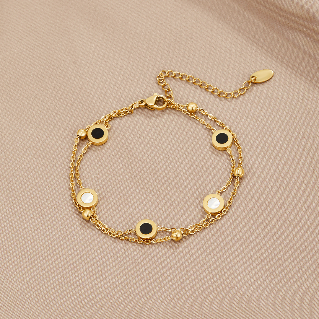 Pulsera con Ónix y Piedra Blanca