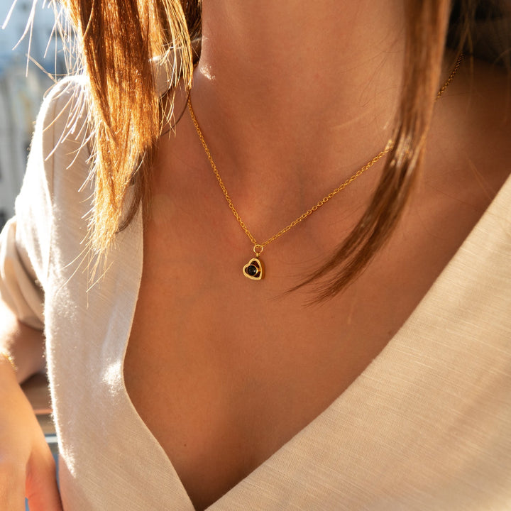 Collar personalizado con foto en forma de corazón