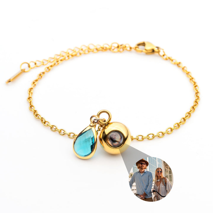 Pulsera con foto personalizada - Piedra de nacimiento