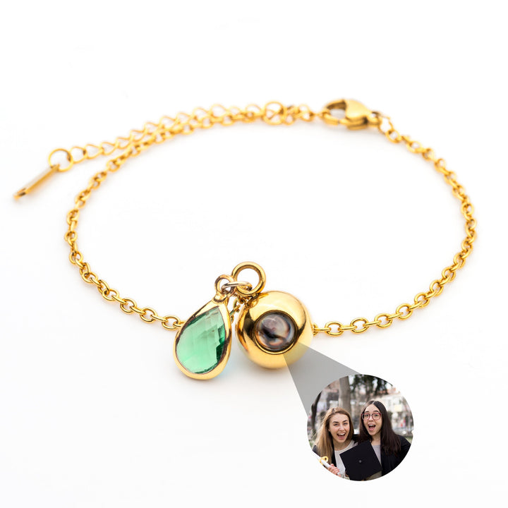 Pulsera con foto personalizada - Piedra de nacimiento