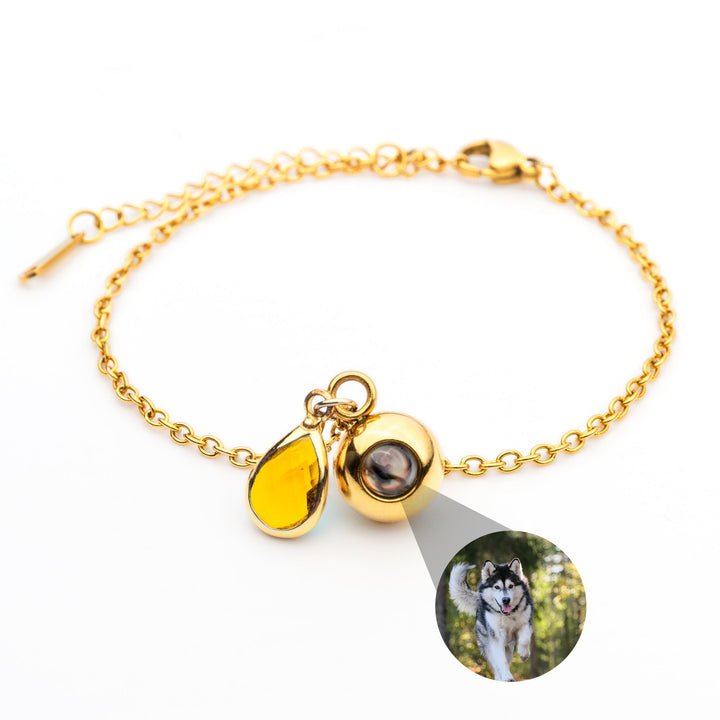 Pulsera con foto personalizada - Piedra de nacimiento