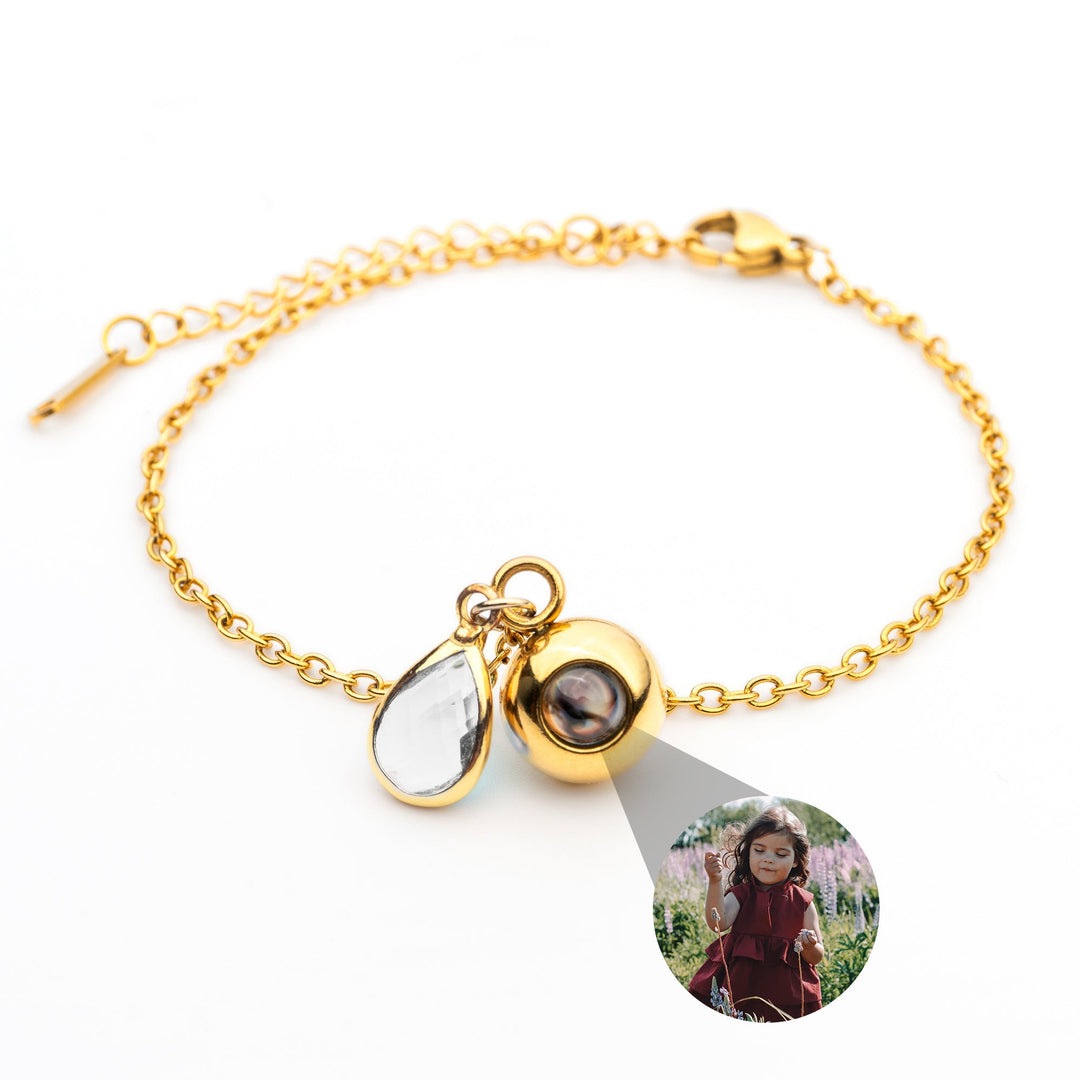 Pulsera con foto personalizada - Piedra de nacimiento