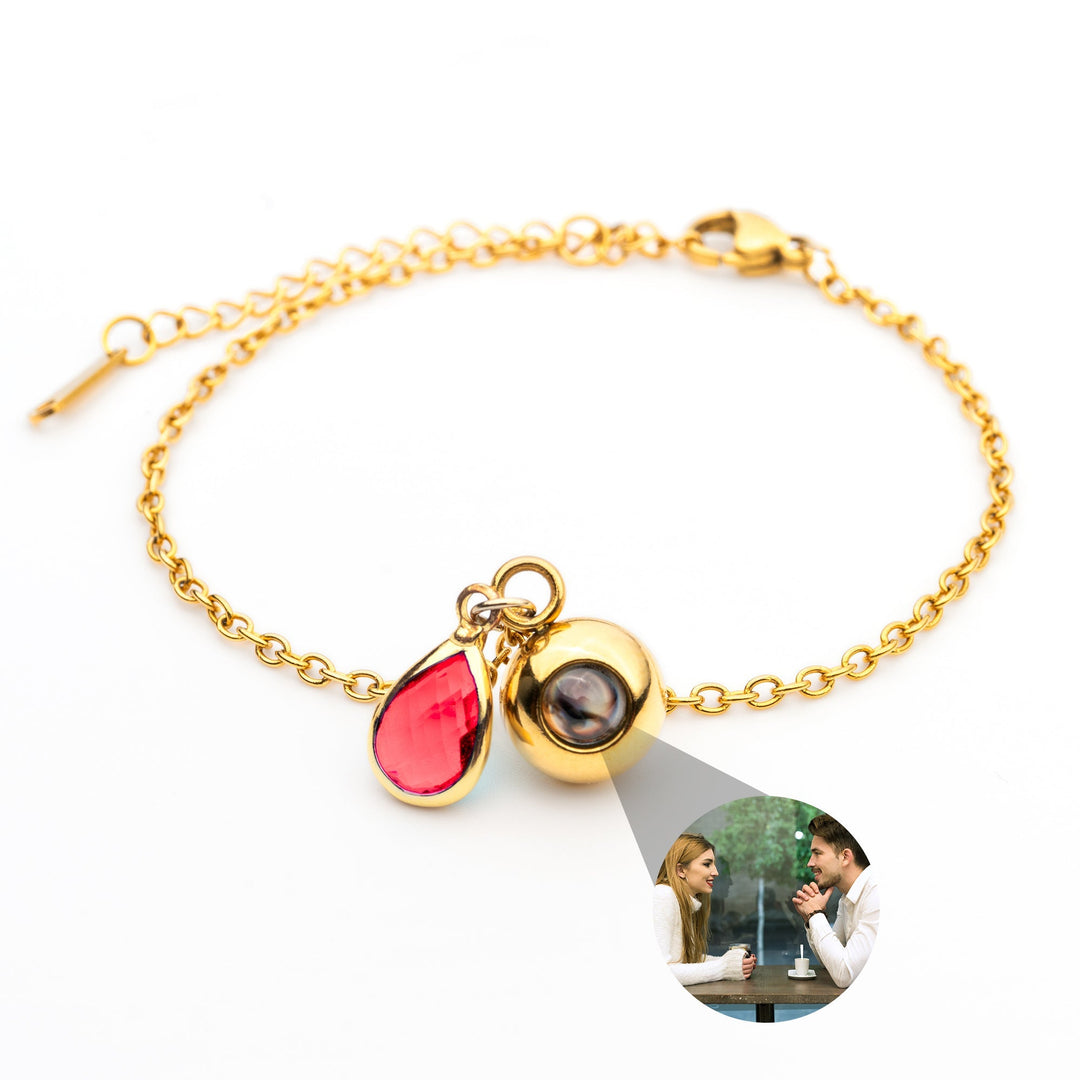 Pulsera con foto personalizada - Piedra de nacimiento