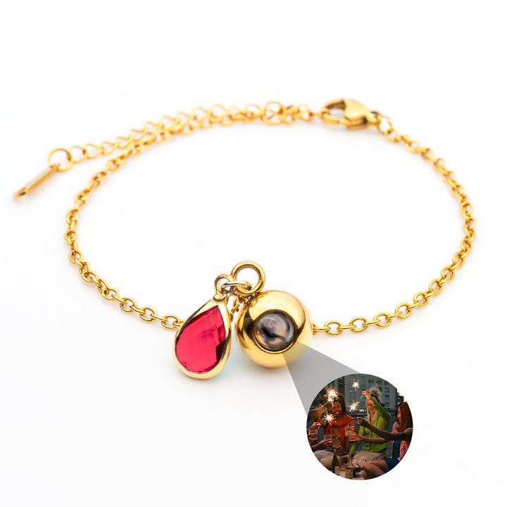 Pulsera con foto personalizada - Piedra de nacimiento