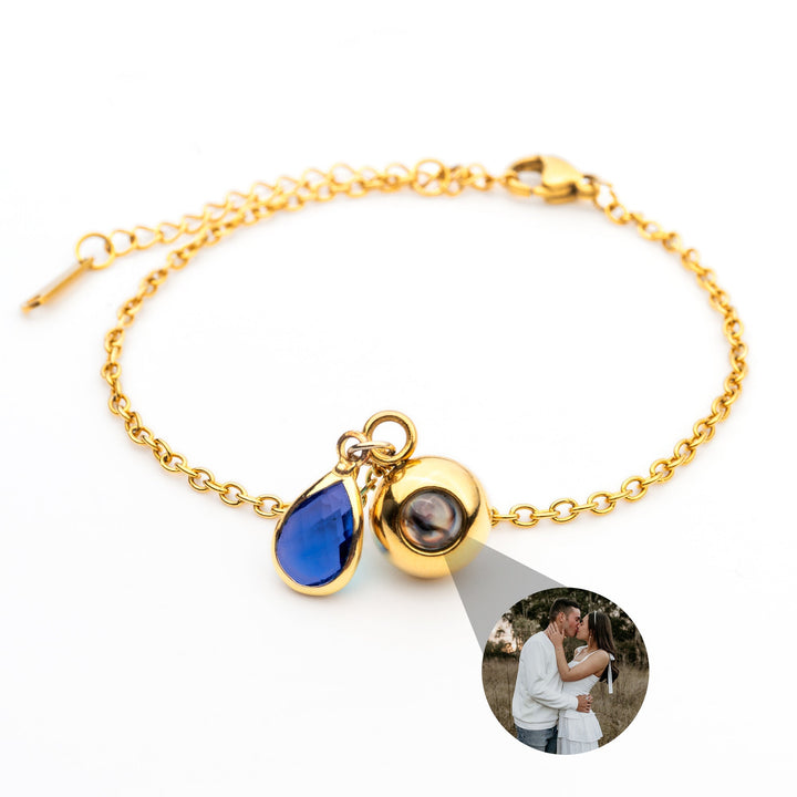 Pulsera con foto personalizada - Piedra de nacimiento