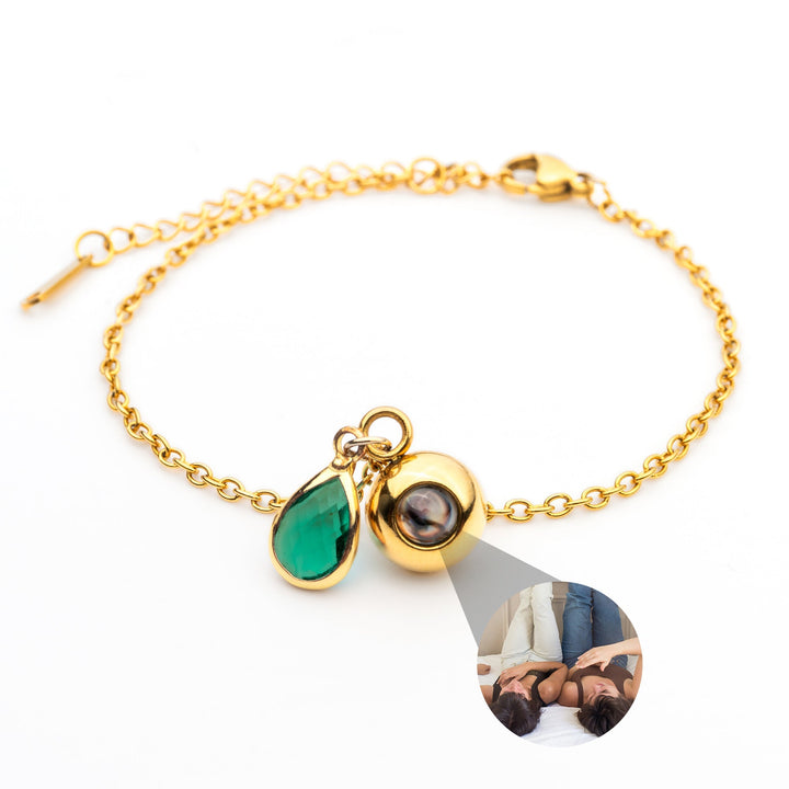 Pulsera con foto personalizada - Piedra de nacimiento