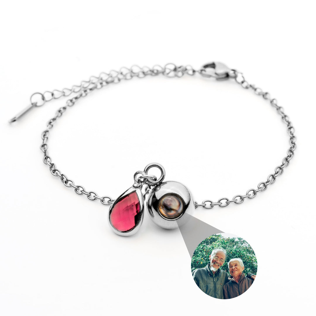 Pulsera con foto personalizada - Piedra de nacimiento
