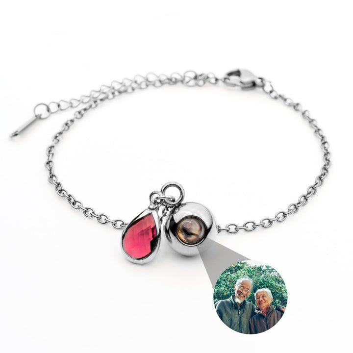 Pulsera con foto personalizada - Piedra de nacimiento