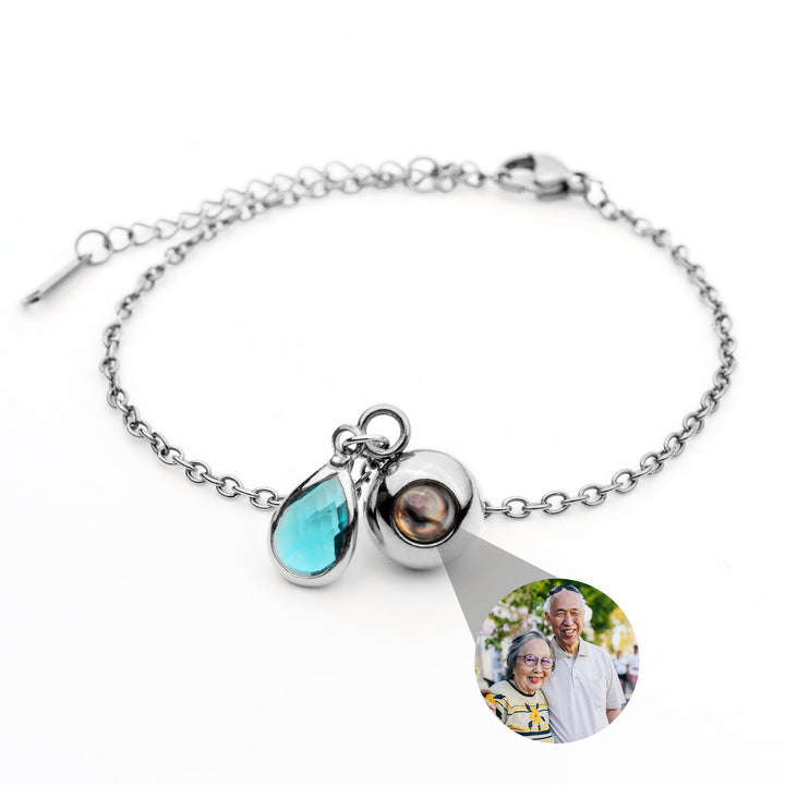 Pulsera con foto personalizada - Piedra de nacimiento