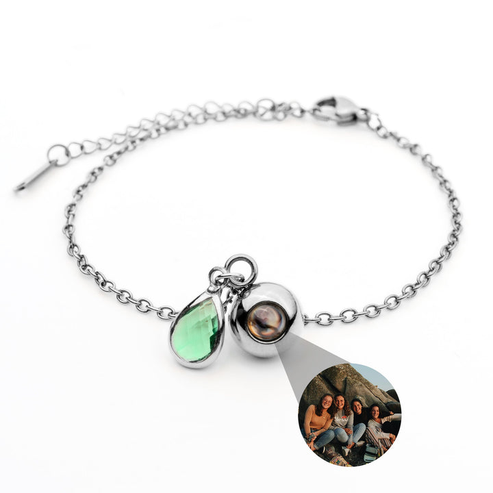Pulsera con foto personalizada - Piedra de nacimiento