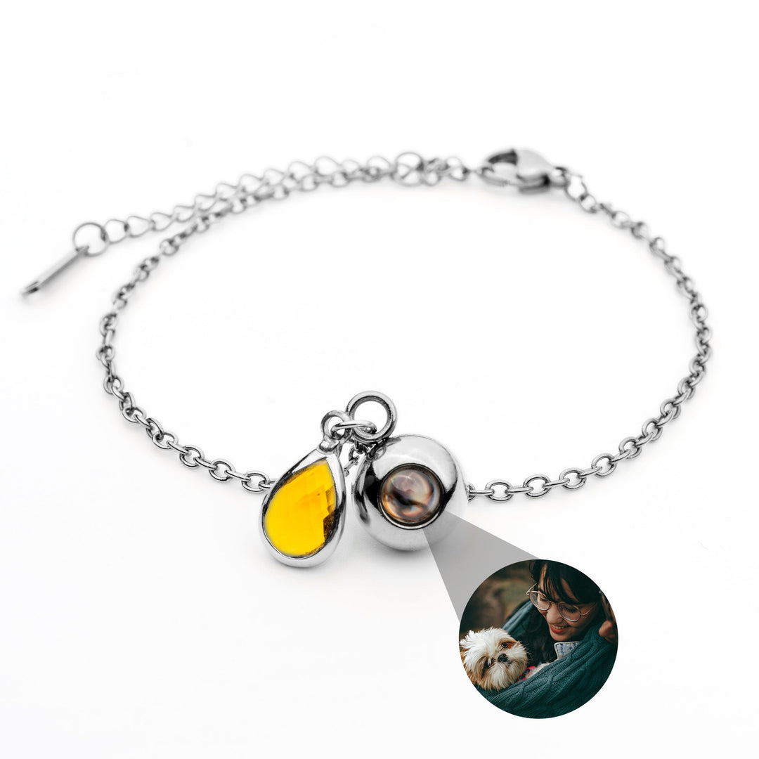Pulsera con foto personalizada - Piedra de nacimiento