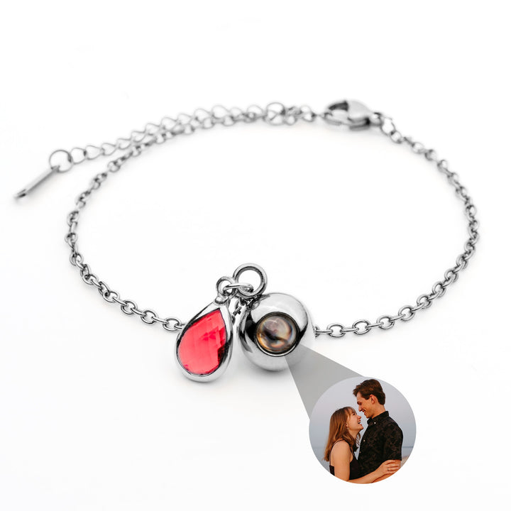 Pulsera con foto personalizada - Piedra de nacimiento