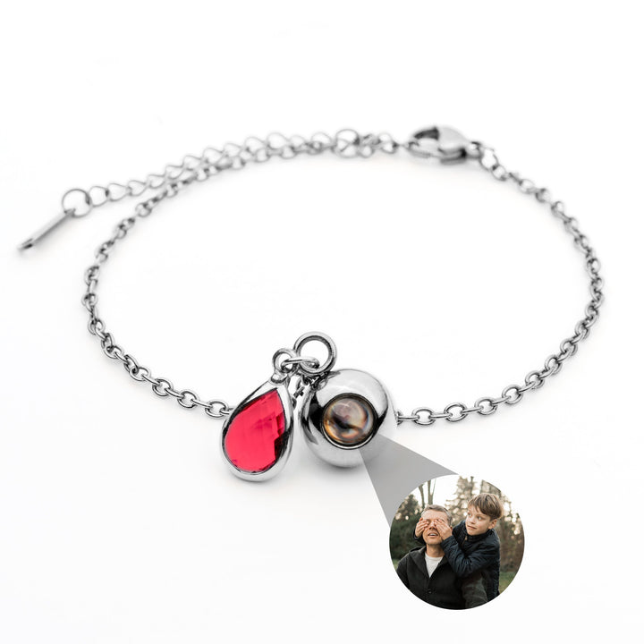 Pulsera con foto personalizada - Piedra de nacimiento