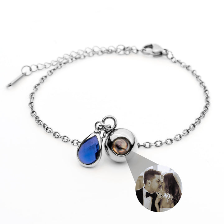 Pulsera con foto personalizada - Piedra de nacimiento