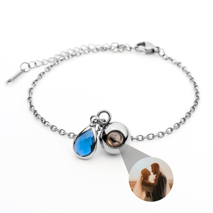 Pulsera con foto personalizada - Piedra de nacimiento
