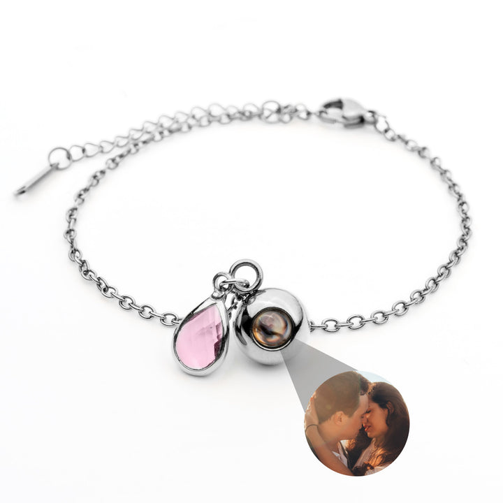 Pulsera con foto personalizada - Piedra de nacimiento